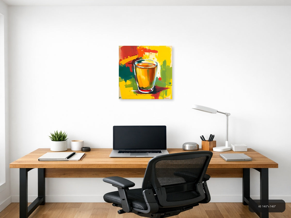Colorful Abstract Beer Glass Pop Art Wall Art — A3 / Office
