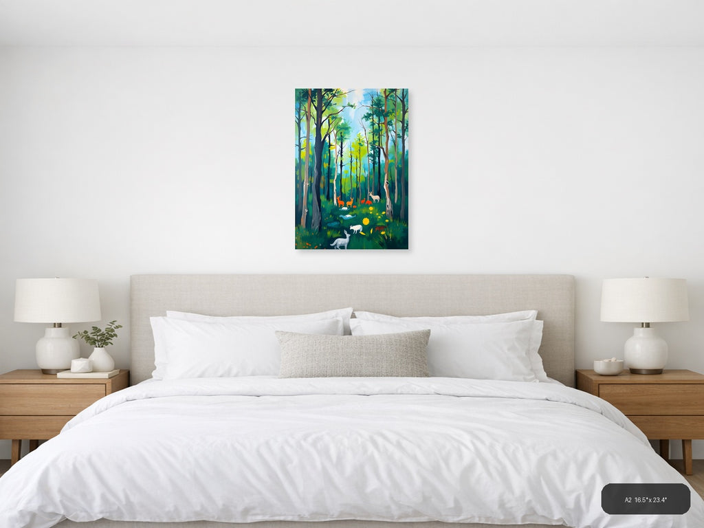 Forest Wildlife Abstract Portrait Wall Art — A2 / Bedroom