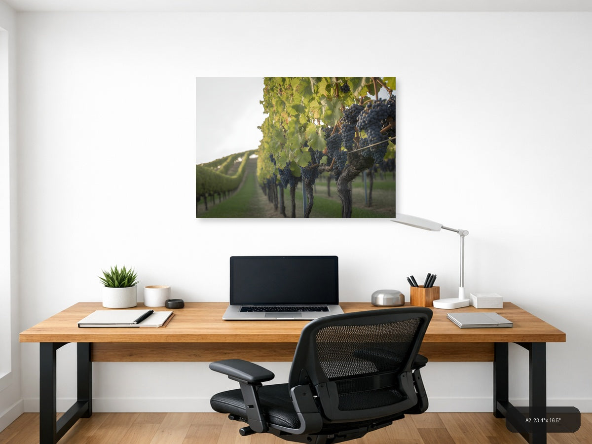 Vineyard Rows Minimalist Landscape Wall Art — A2 / Office