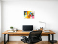 Vibrant Abstract Brushstrokes Modern Colorful Wall Art — A4 / Office