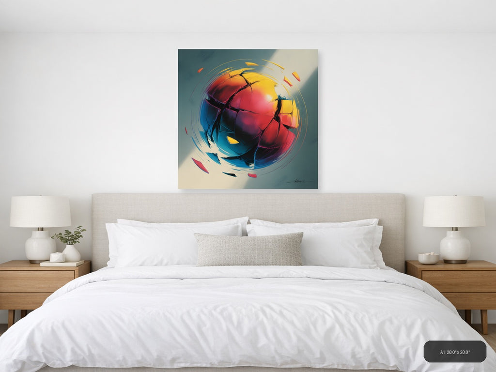 Colorful Abstract Geometric Sphere Wall Art — A1 / Bedroom
