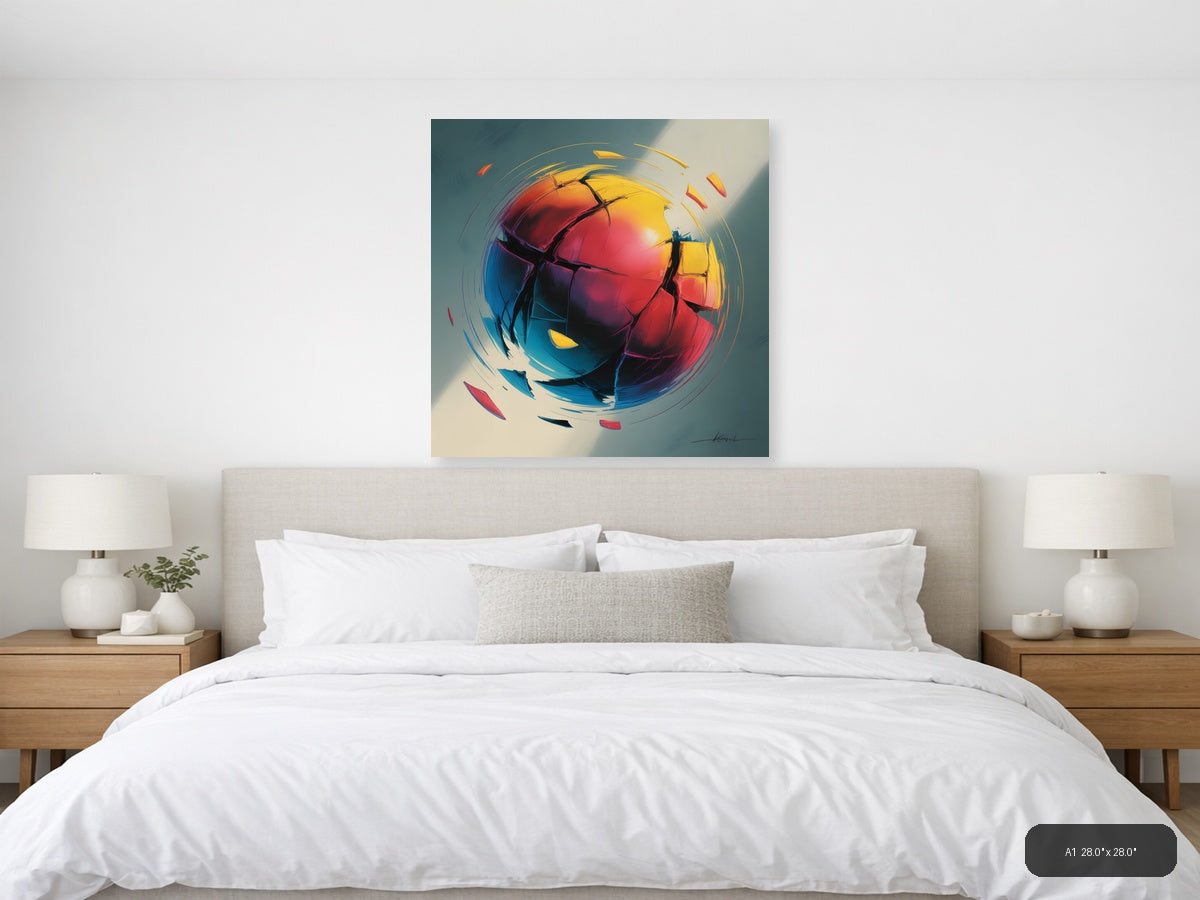 Colorful Abstract Geometric Sphere Wall Art — A1 / Bedroom
