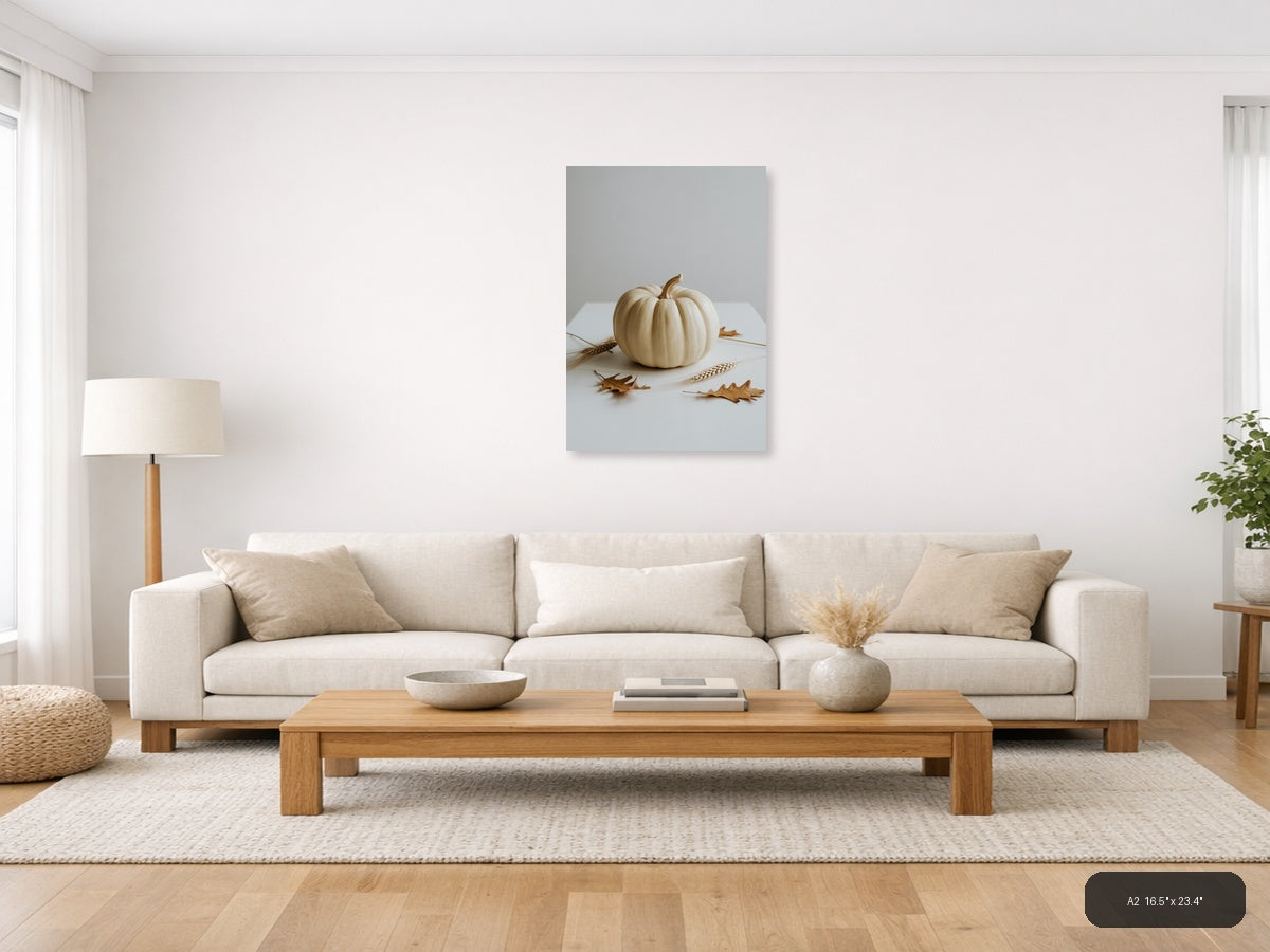 Autumn Decor — Minimalist (Portrait) Canvas Print | Minimalist Wall Art | A4 A3 A2 A1 — A2 / Living Room