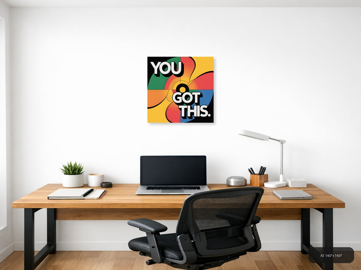 You Got This Colorful Retro Pop Art Wall Art — A3 / Office