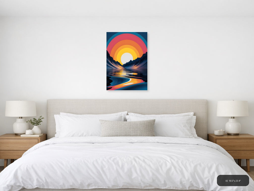Colorful Sunset Mountain Landscape Photography Wall Art — A2 / Bedroom