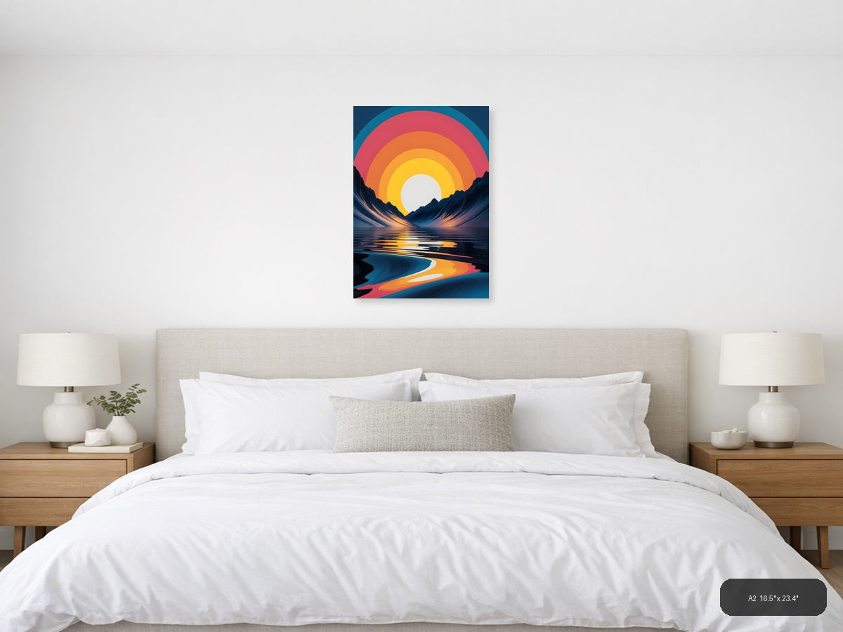 Colorful Sunset Mountain Landscape Photography Wall Art — A2 / Bedroom