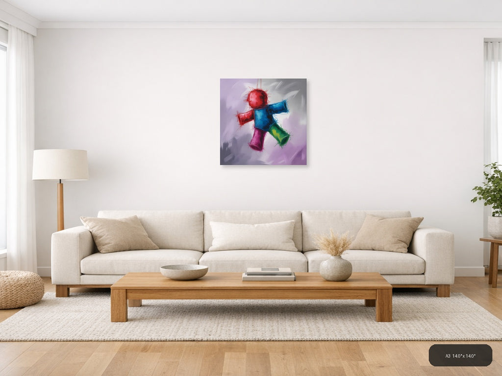 Colorful Abstract Geometric Shapes Modern Wall Art — A3 / Living Room
