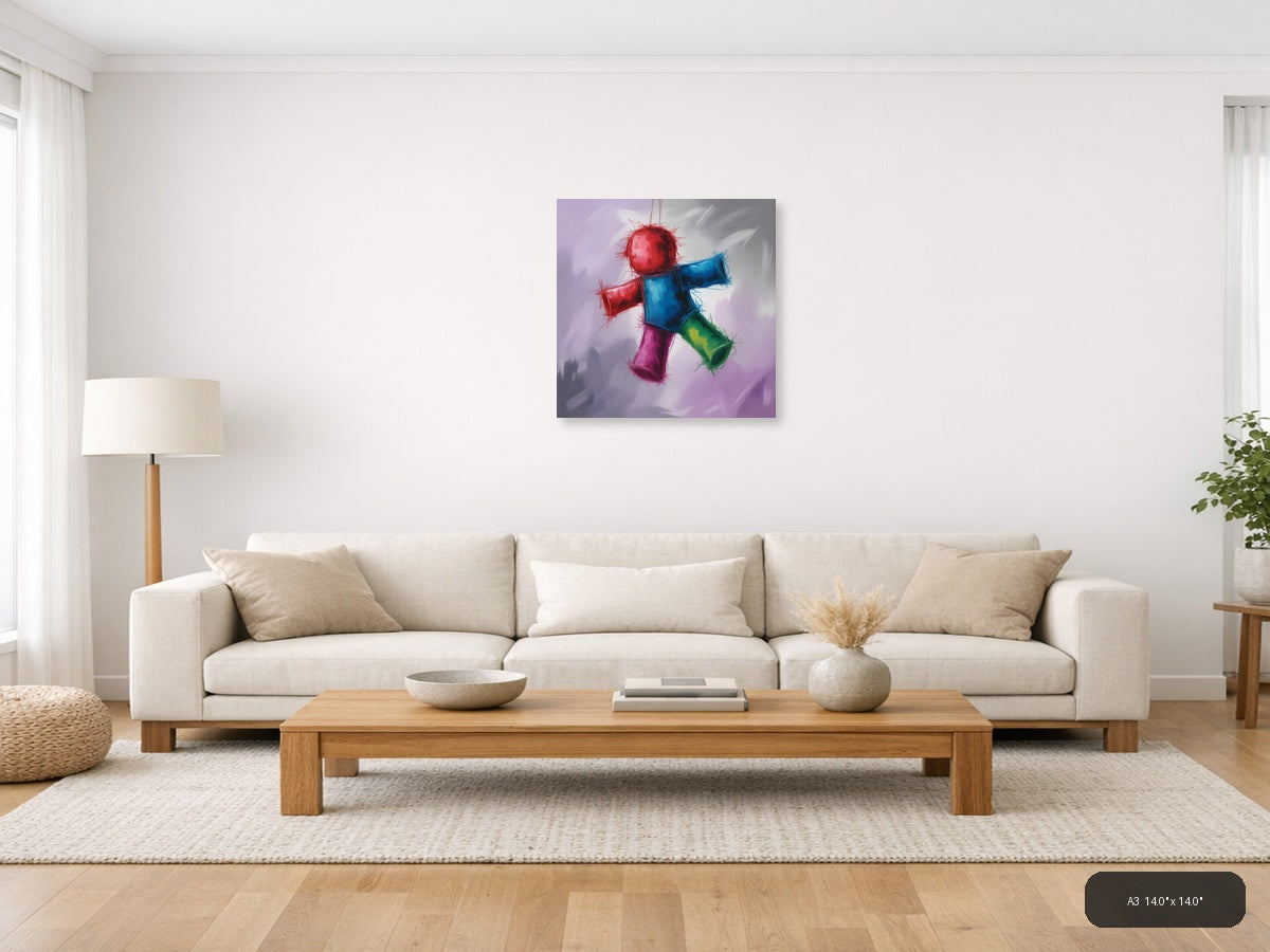 Colorful Abstract Geometric Shapes Modern Wall Art — A3 / Living Room