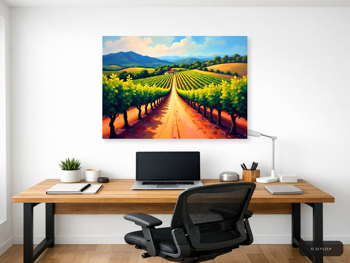 Vineyard Path Abstract Landscape Wall Art — A1 / Office