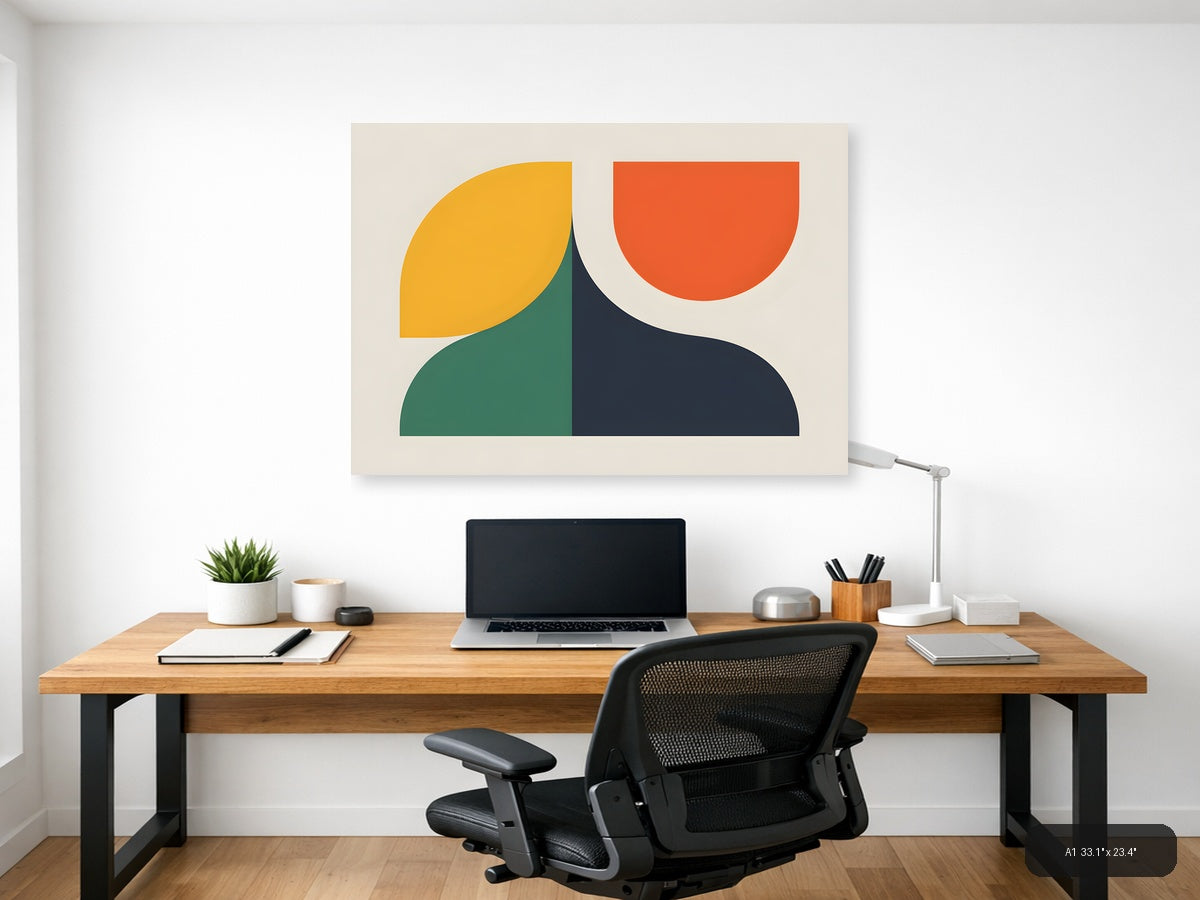 Minimalist Geometric Shapes Abstract Wall Art — A1 / Office