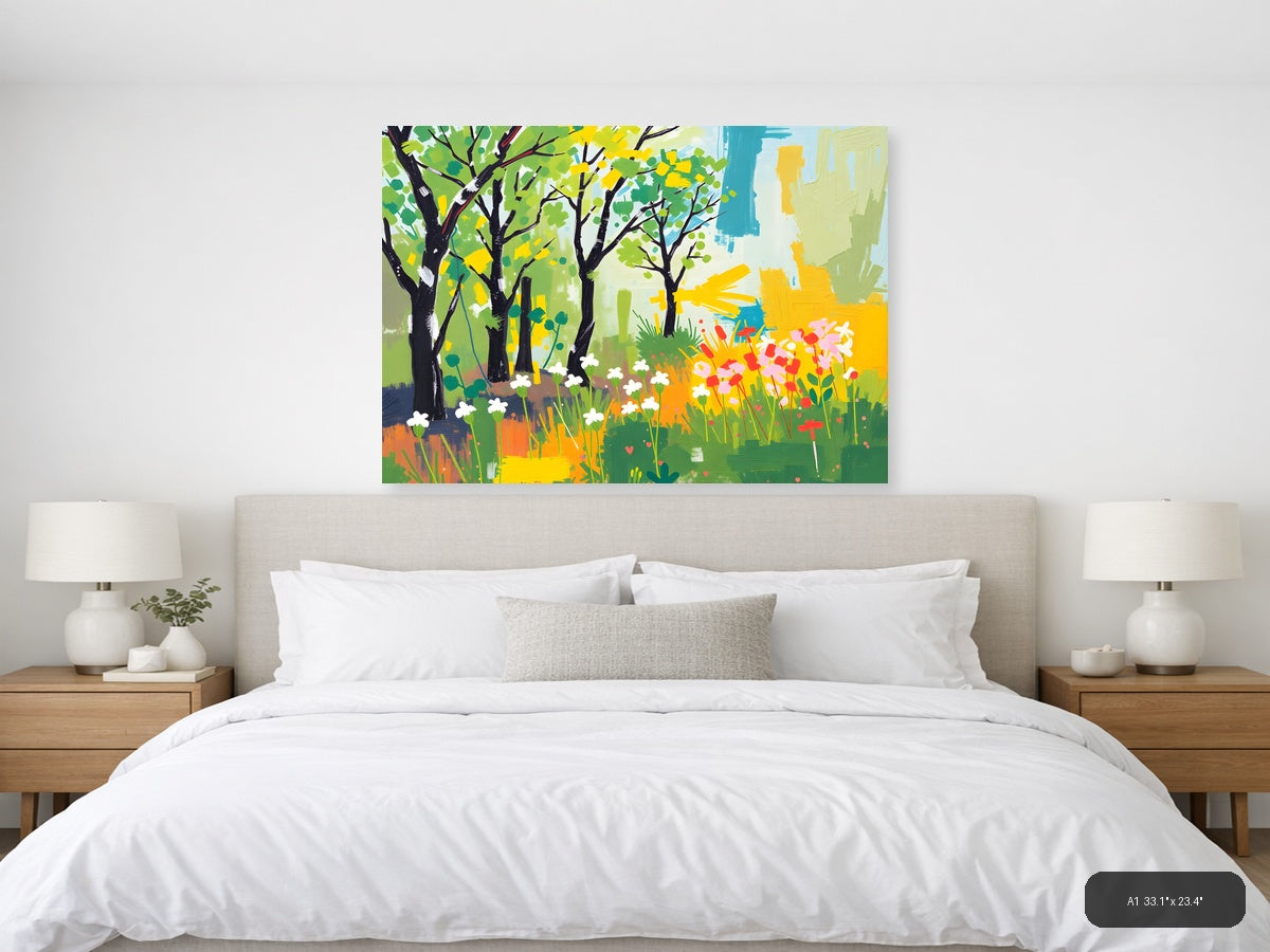 Spring Garden Abstract Landscape Wall Art — A1 / Bedroom