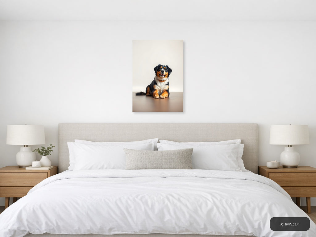 Bernese Mountain Dog Portrait Minimalist Wall Art — A2 / Bedroom