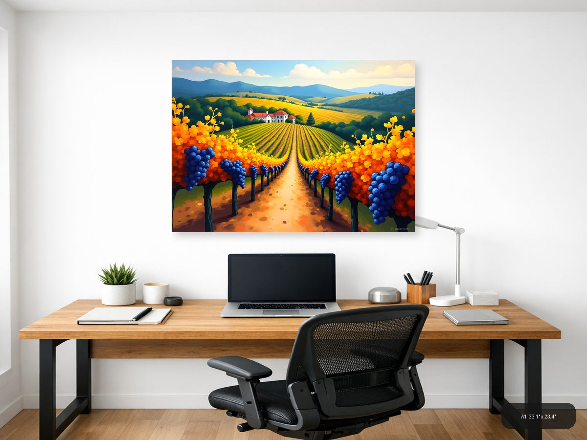Vineyard Path Landscape Abstract Wall Art — A1 / Office