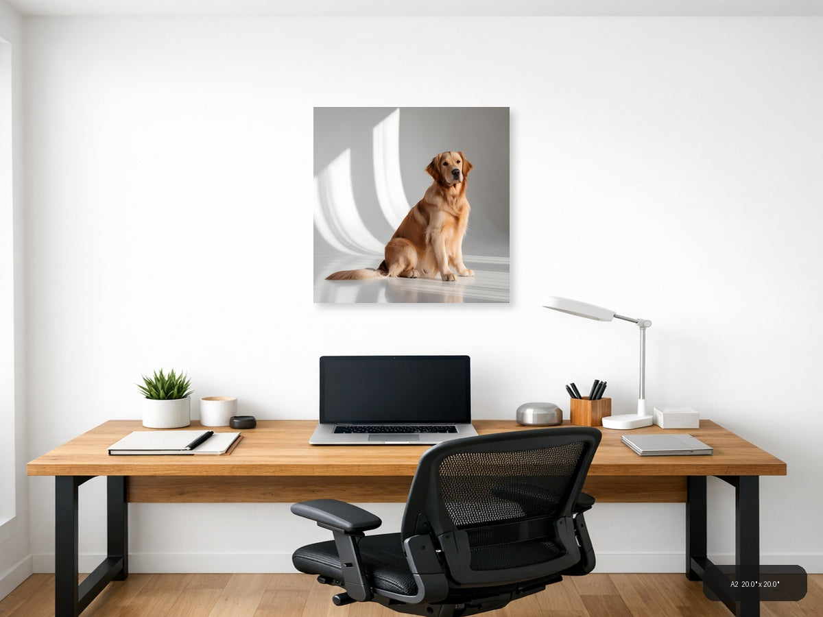 Golden Retriever Minimalist Portrait Wall Art — A2 / Office