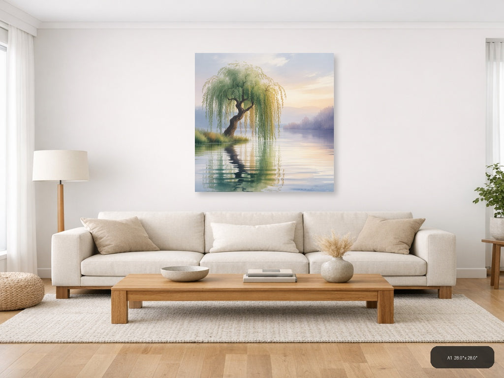 Mystical — Watercolor (Square) Canvas Print | Watercolor Wall Art | A4 A3 A2 A1 — A1 / Living Room