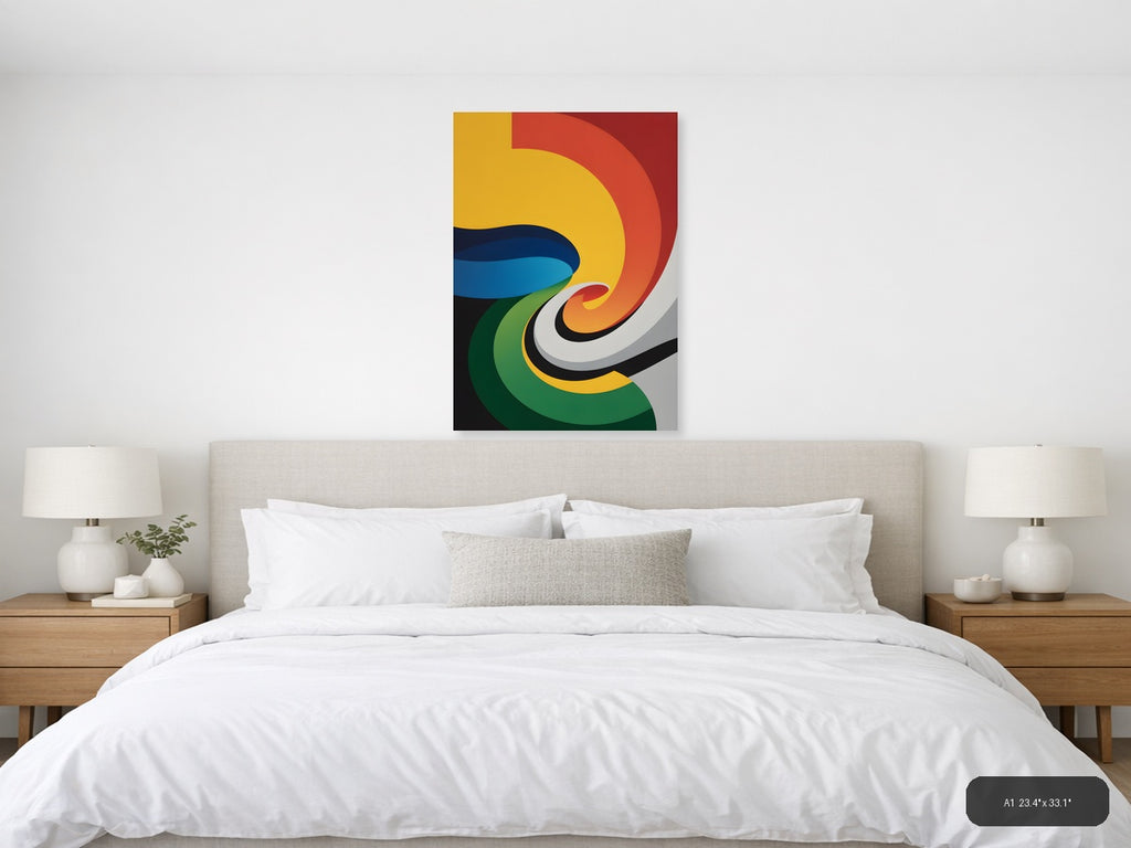 Colorful Abstract Spiral Layers Photography Wall Art — A1 / Bedroom