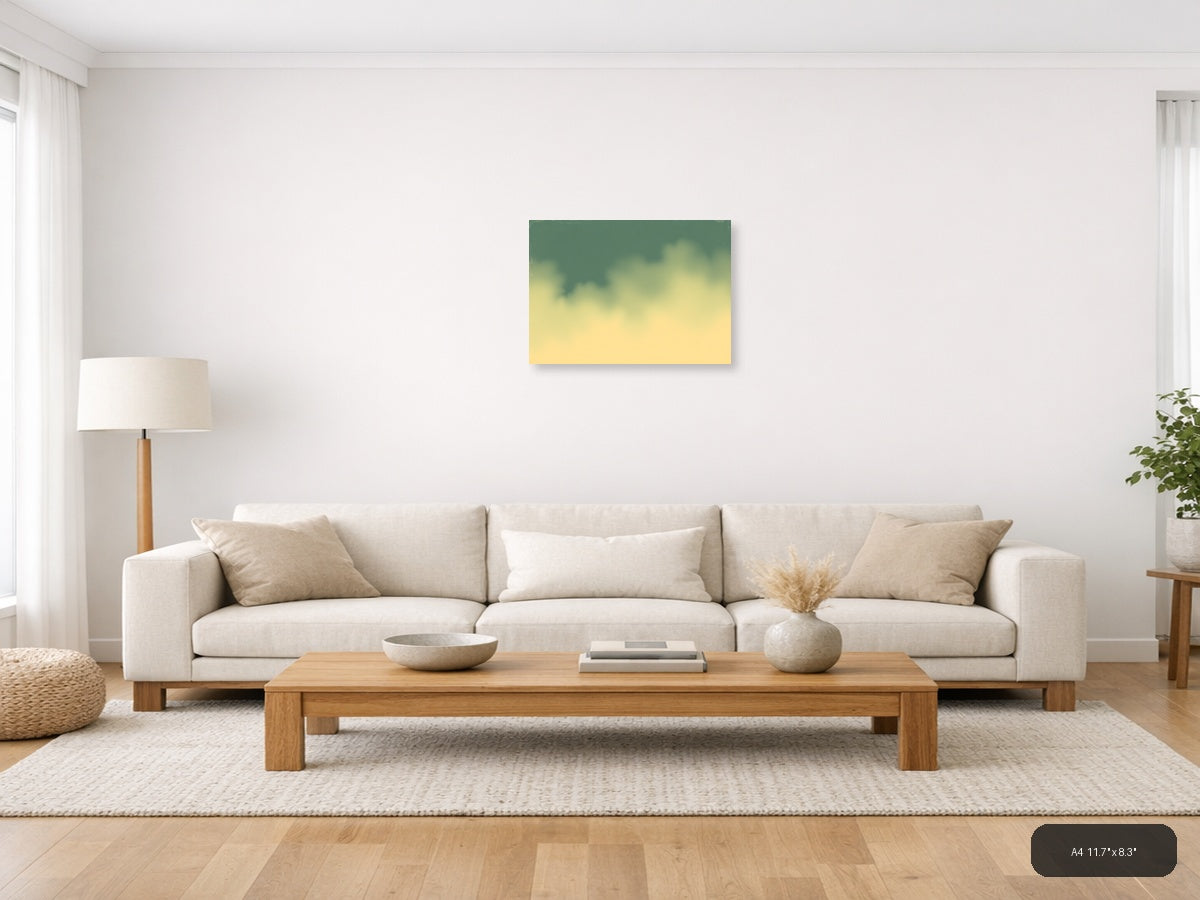 Vintage Sunset Sky Gradient Landscape Wall Art — A4 / Living Room