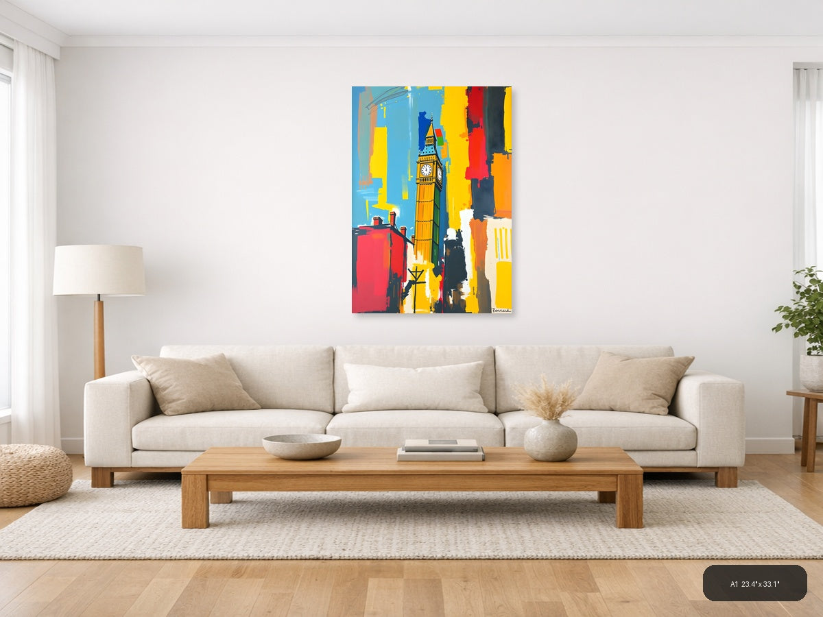 Big Ben London Abstract Pop Art Colorful Wall Art — A1 / Living Room