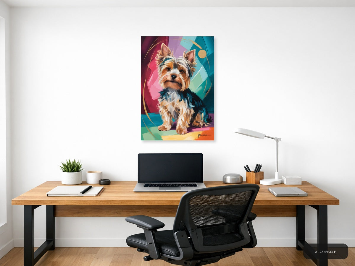 Colorful Terrier Portrait Abstract Wall Art — A1 / Office