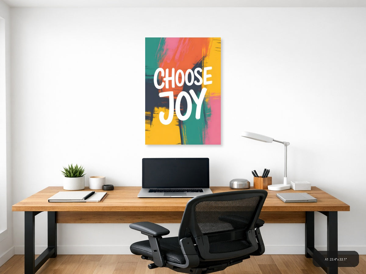 Choose Joy Abstract Colorful Brush Strokes Wall Art — A1 / Office