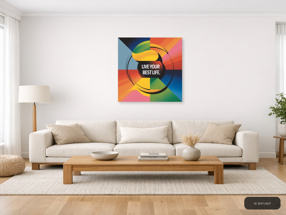Colorful Abstract Circle Motivational Photography Wall Art — A2 / Living Room