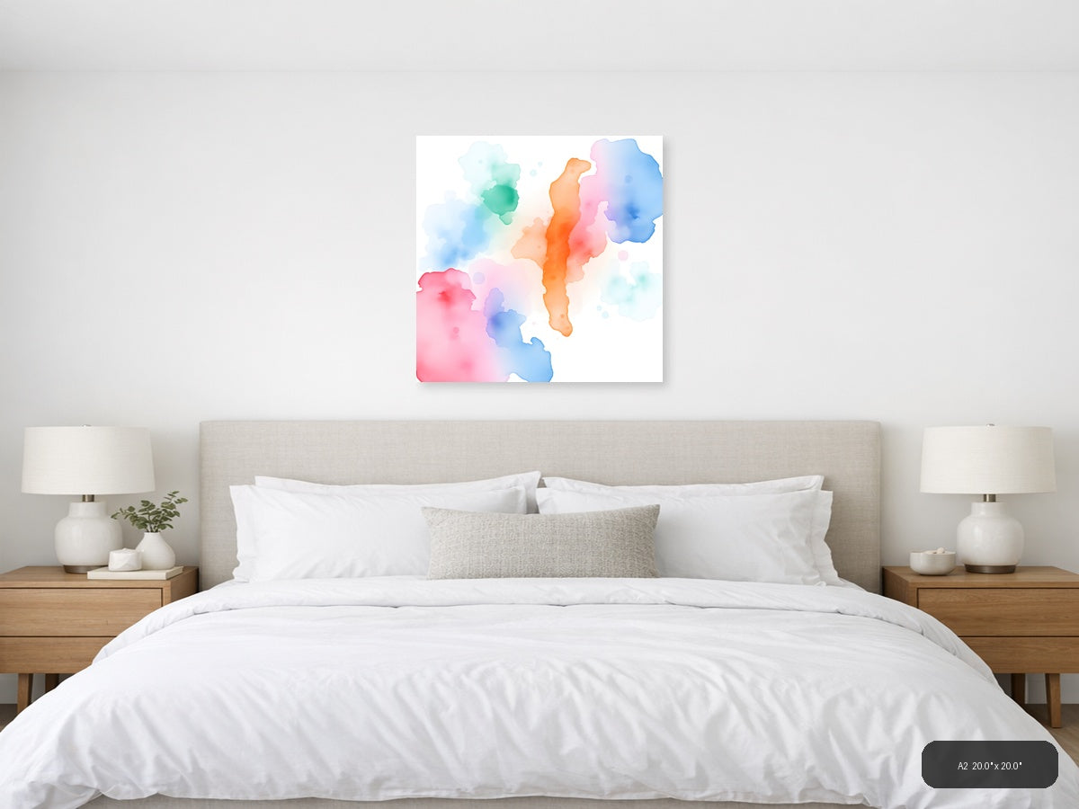 Colorful Watercolor Silhouettes Abstract Wall Art — A2 / Bedroom