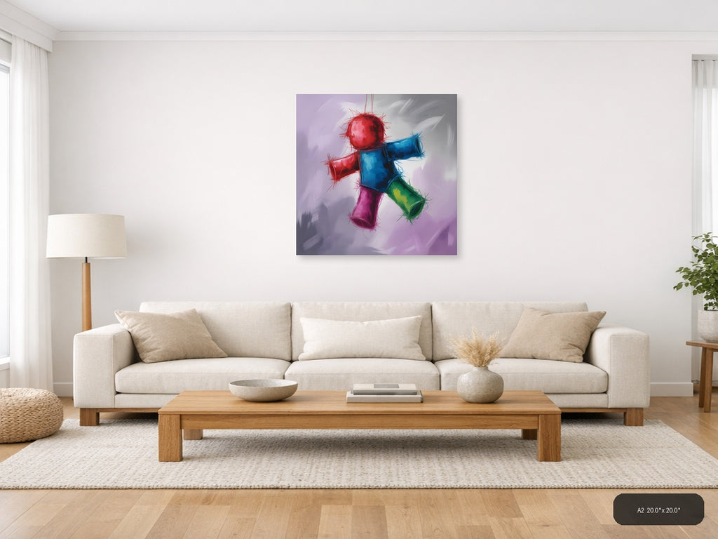 Colorful Abstract Geometric Shapes Modern Wall Art — A2 / Living Room