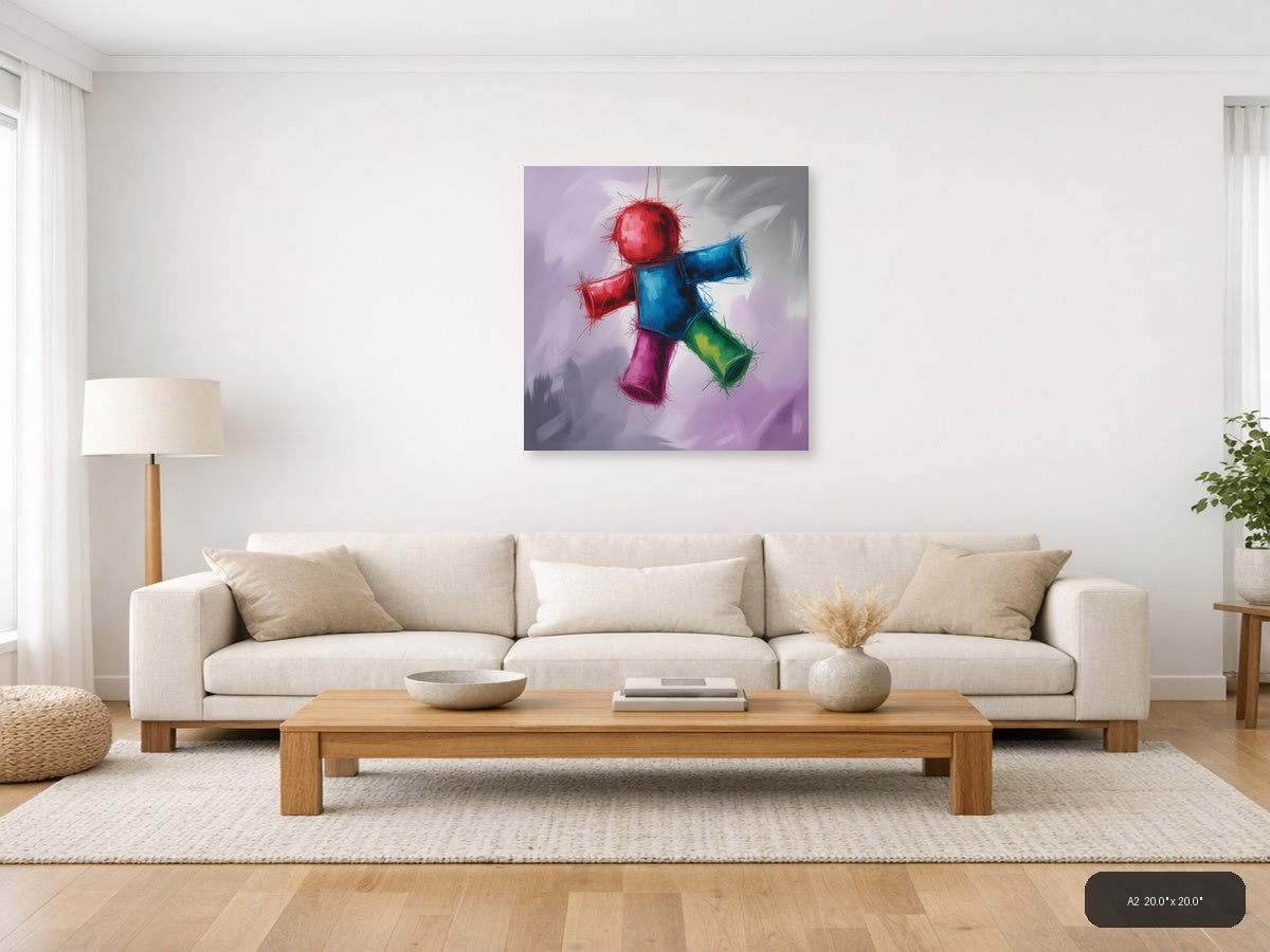 Colorful Abstract Geometric Shapes Modern Wall Art — A2 / Living Room