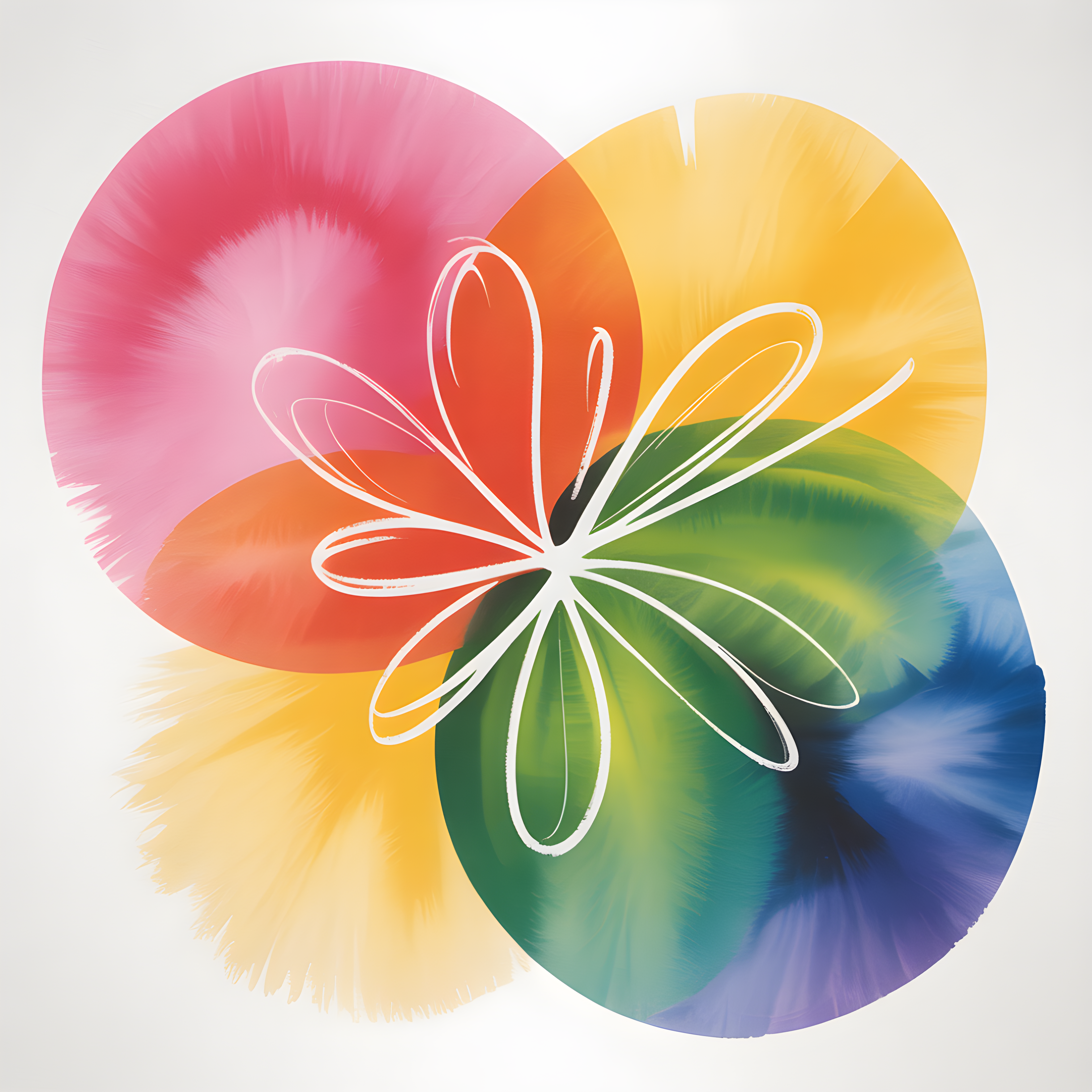 Colorful Watercolor Flower Petals Abstract Wall Art