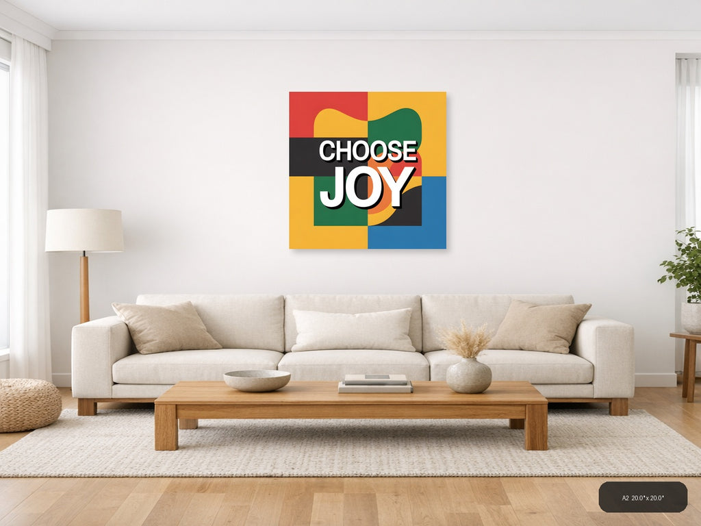 Choose Joy Colorful Geometric Photography Wall Art — A2 / Living Room