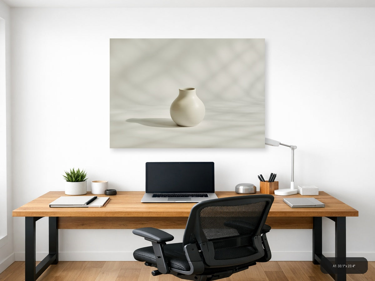 Minimalist White Ceramic Vase Sculpture Wall Art — A1 / Office