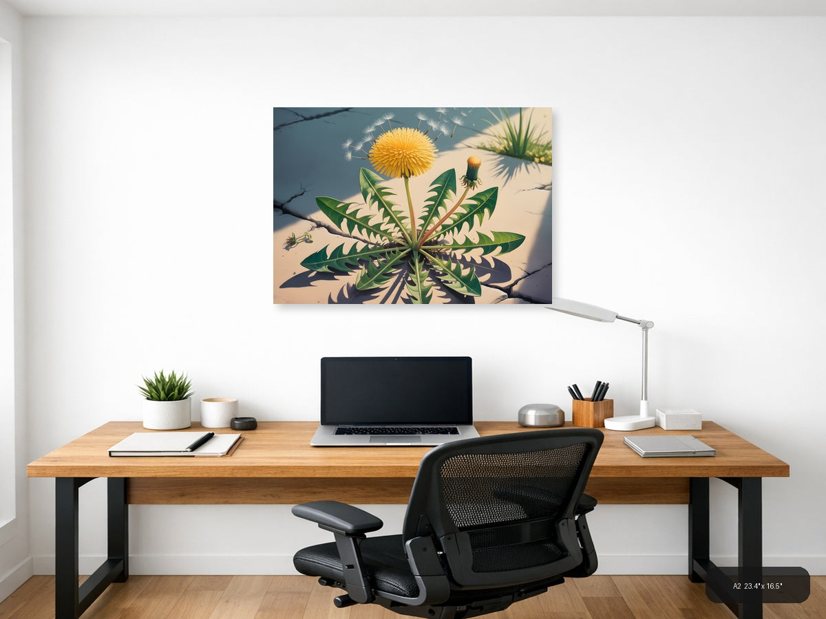 Vintage Dandelion Life Cycle Botanical Wall Art — A2 / Office