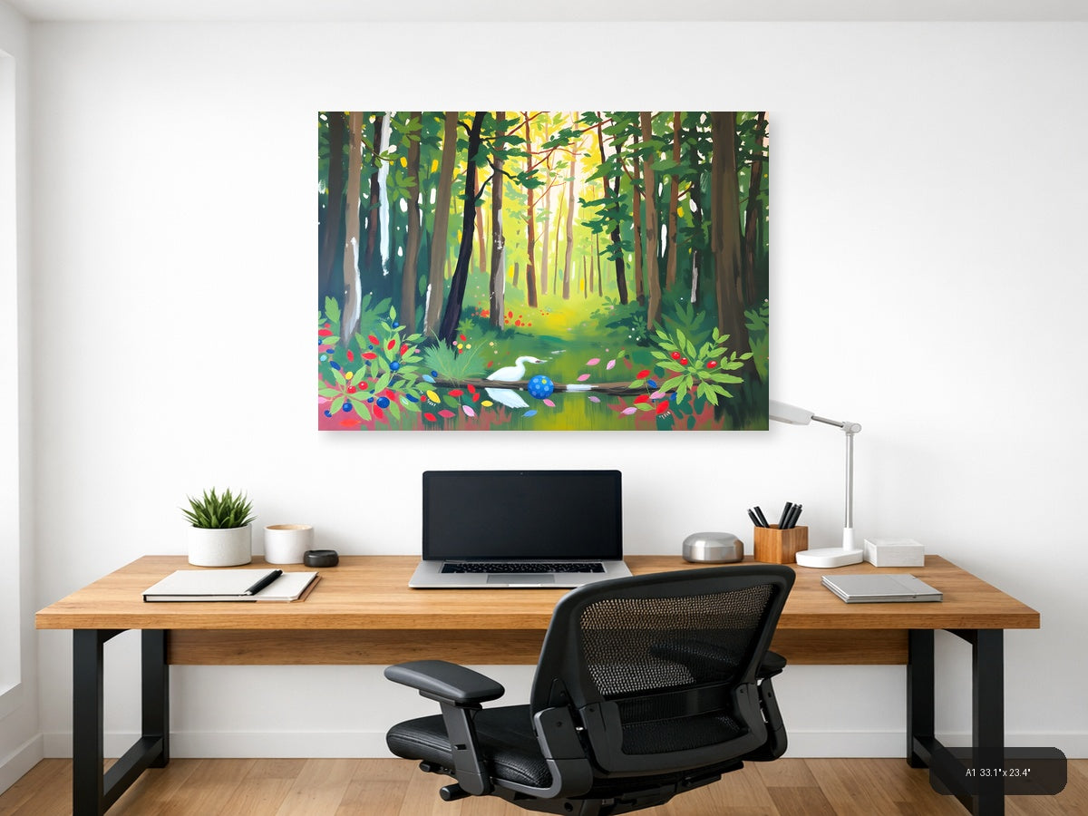 Enchanted Forest Path Abstract Landscape Wall Art — A1 / Office