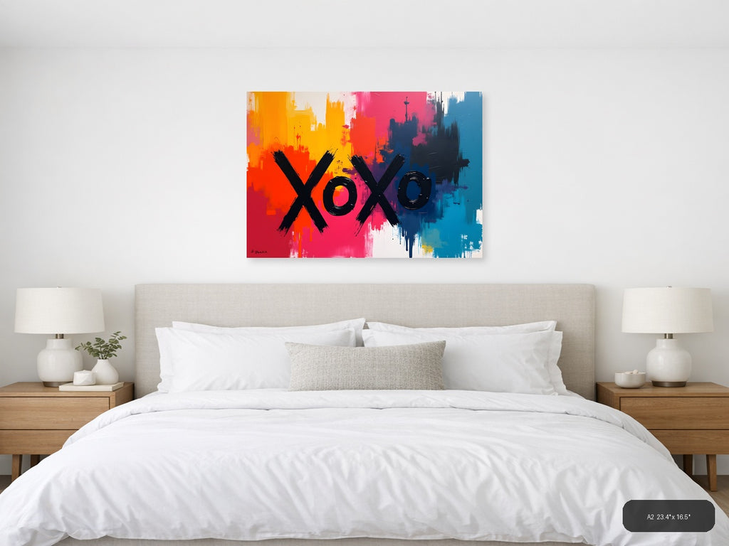 XOXO Abstract Colorful Urban Skyline Wall Art — A2 / Bedroom