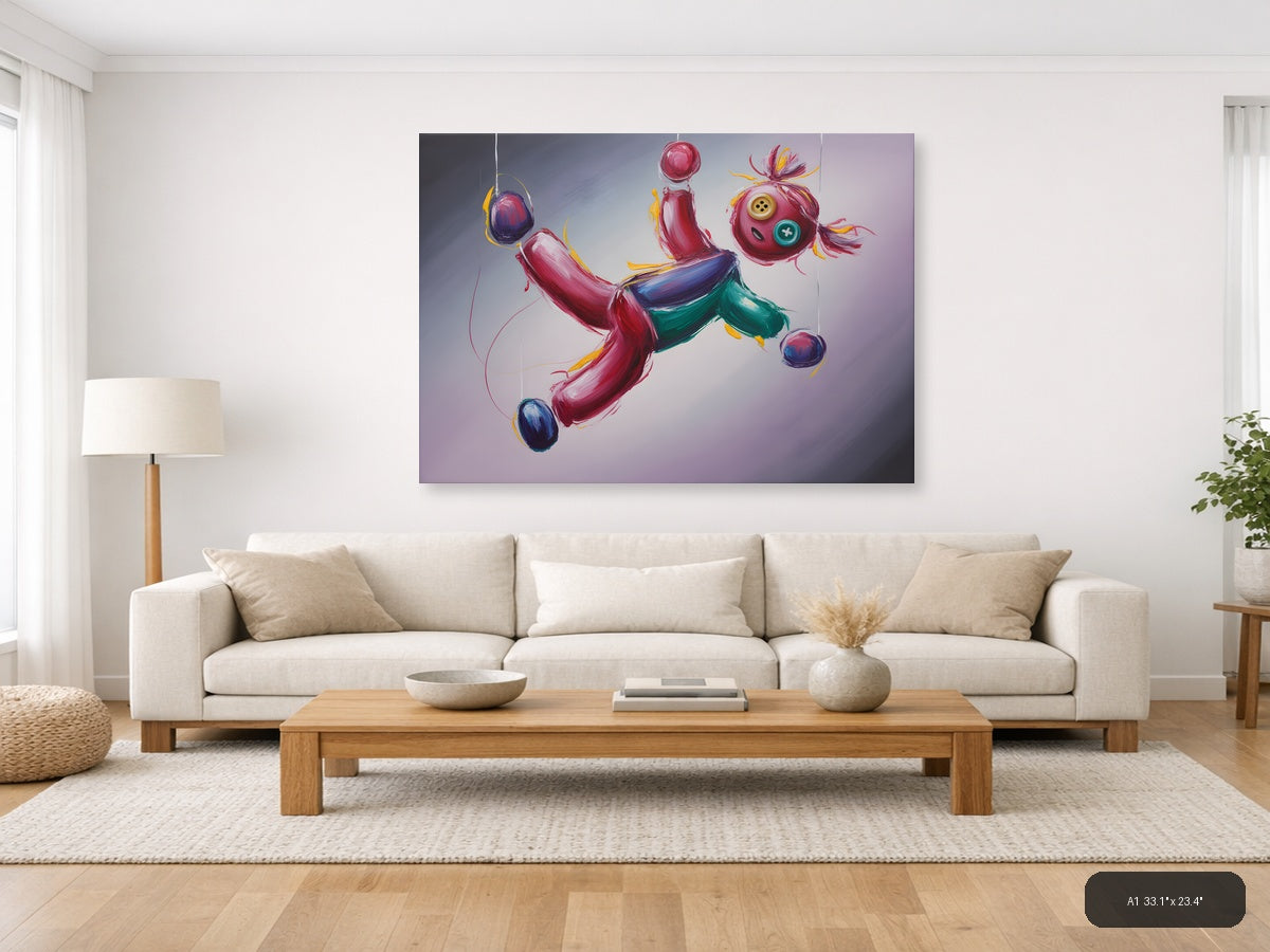Vibrant Abstract Floating Objects Landscape Wall Art — A1 / Living Room