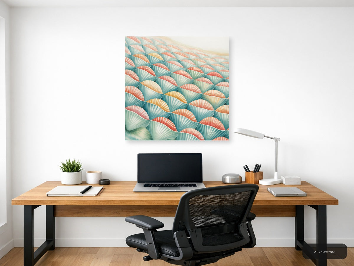 Tessellation — Watercolor (Square) Canvas Print | Watercolor Wall Art | A4 A3 A2 A1 — A1 / Office