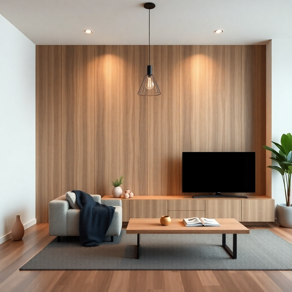 Minimalist Wood Paneling Interior Design Wall Art