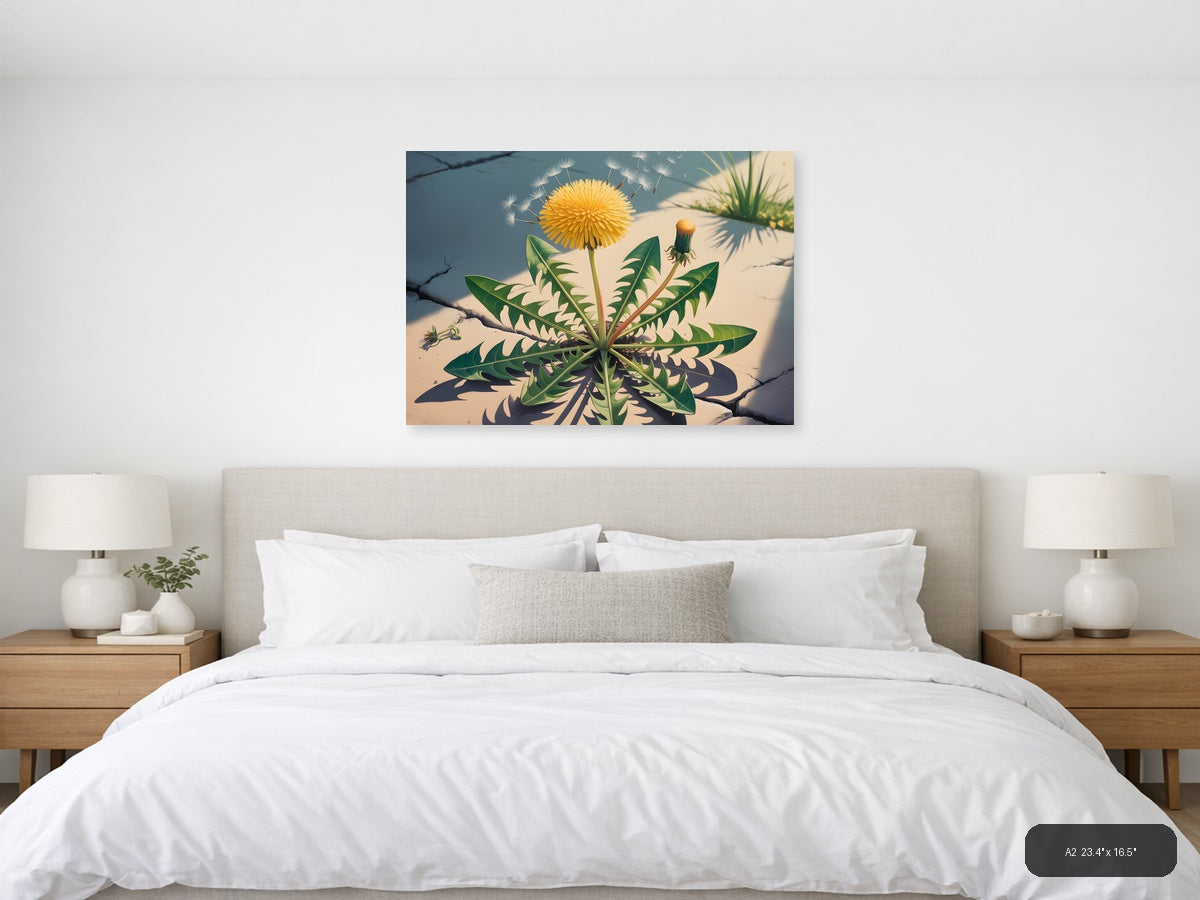 Vintage Dandelion Life Cycle Botanical Wall Art — A2 / Bedroom