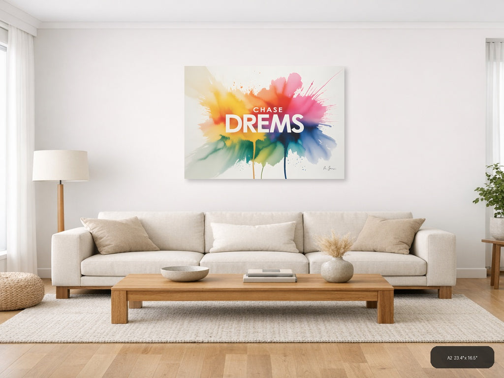 Chase Dreams Watercolor Flower Wall Art — A2 / Living Room