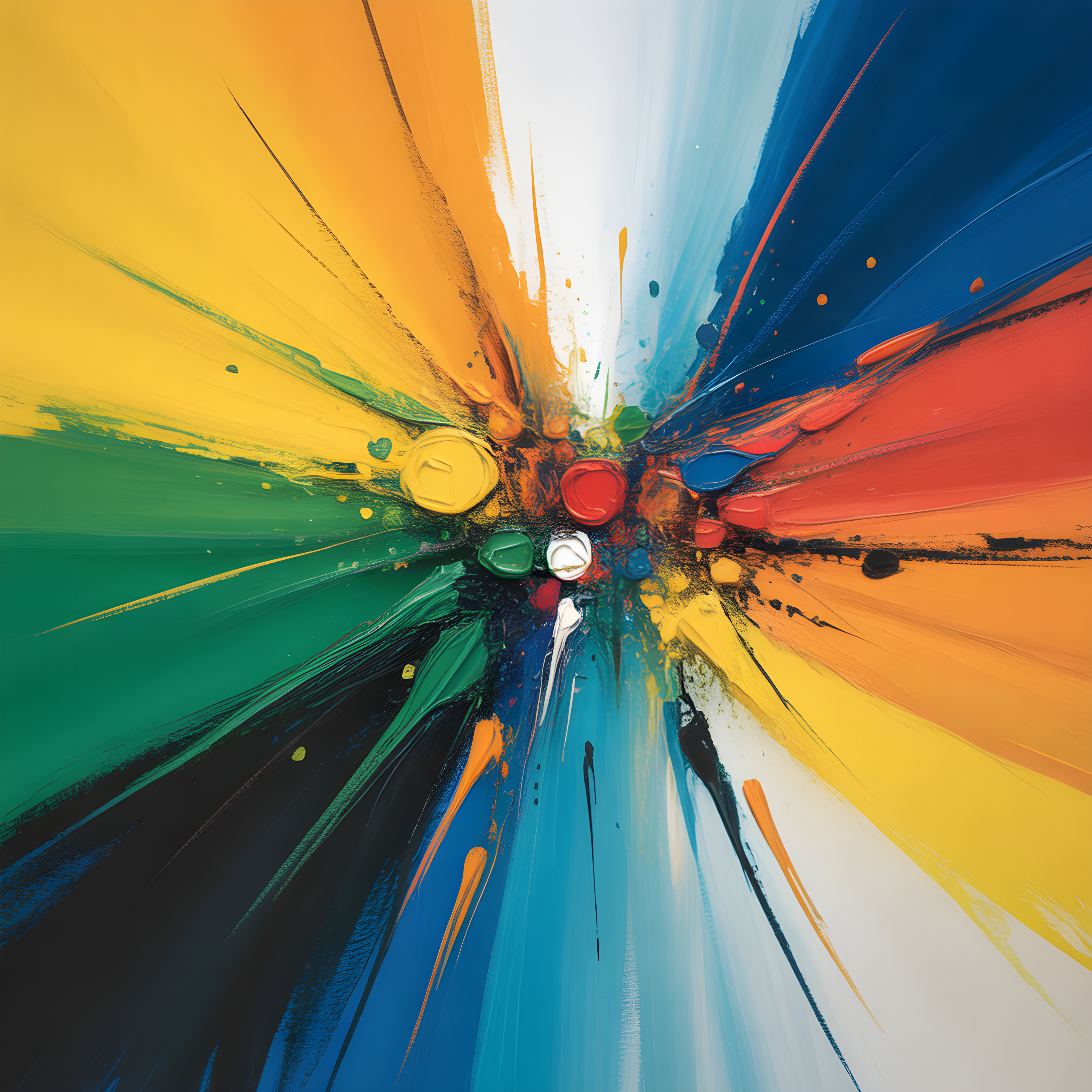 Colorful Paint Explosion Abstract Canvas Wall Art