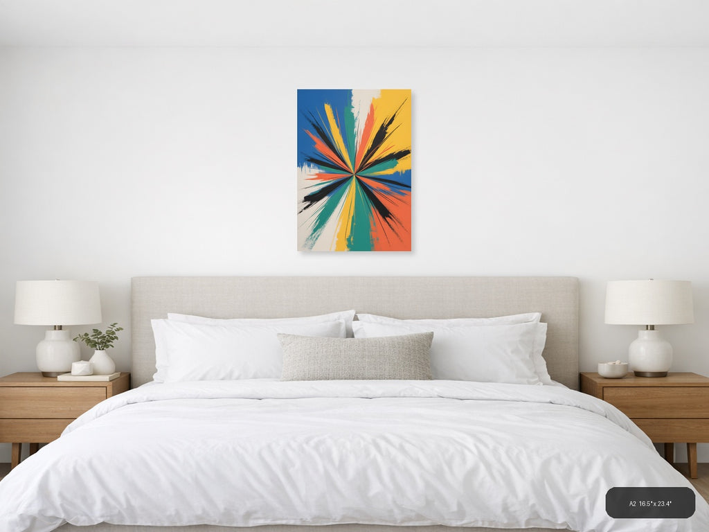 Colorful Radial Burst Abstract Modern Wall Art — A2 / Bedroom