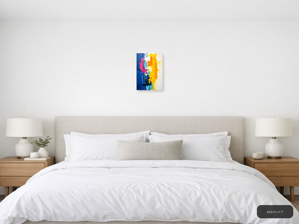 Bold Abstract Paint Splash Portrait Wall Art — A4 / Bedroom