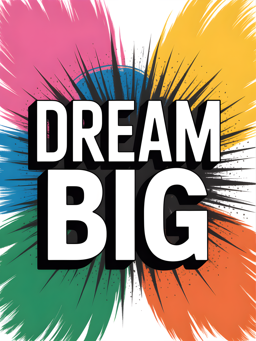 Dream Big Abstract Sunburst Motivational Wall Art