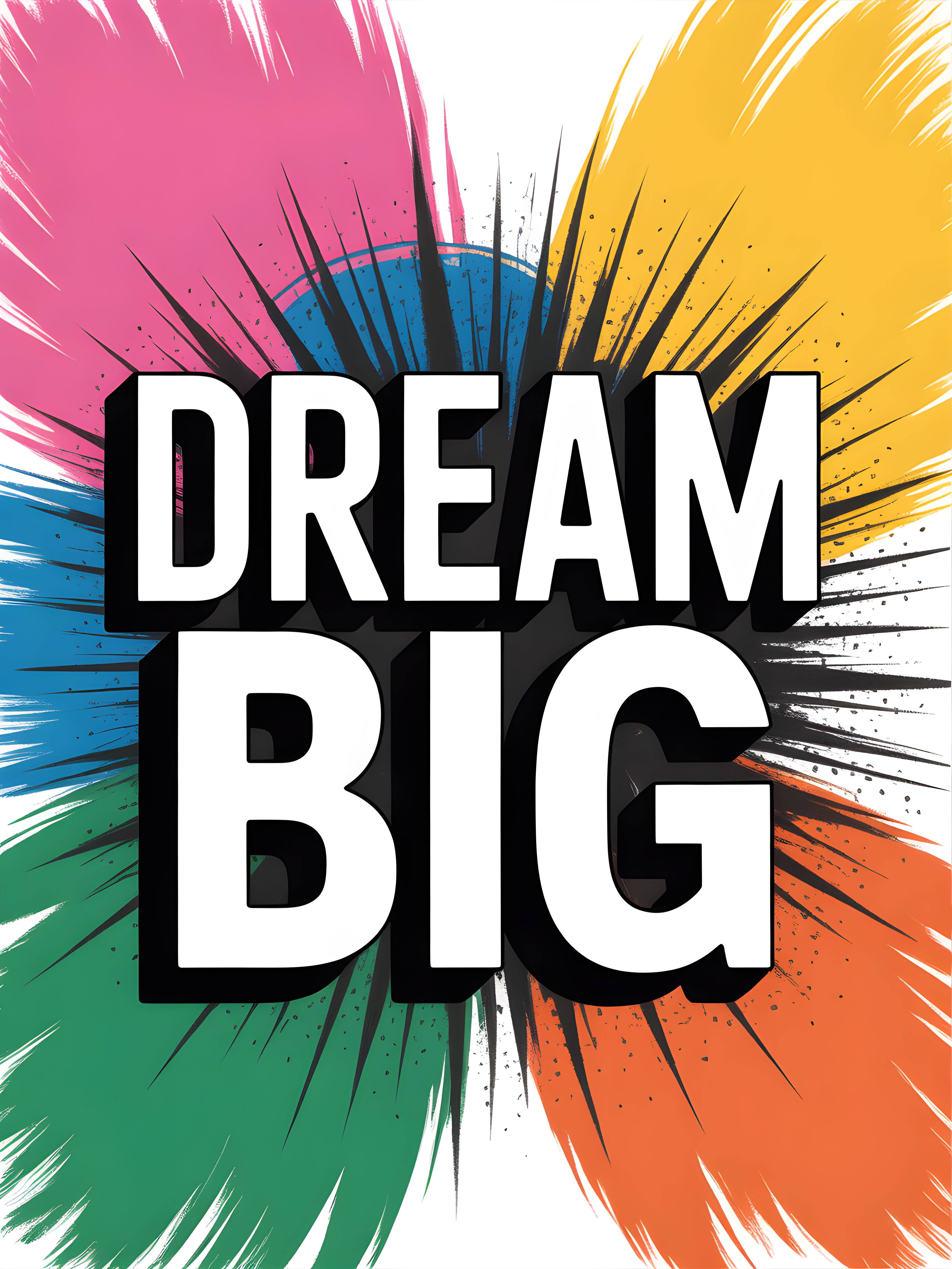Dream Big Abstract Sunburst Motivational Wall Art