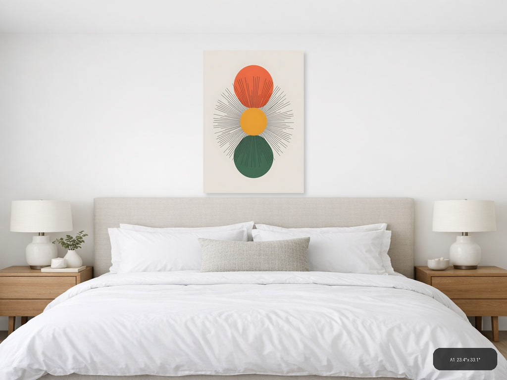 Abstract Stacked Circles Line Art - Modern Wall Art — A1 / Bedroom