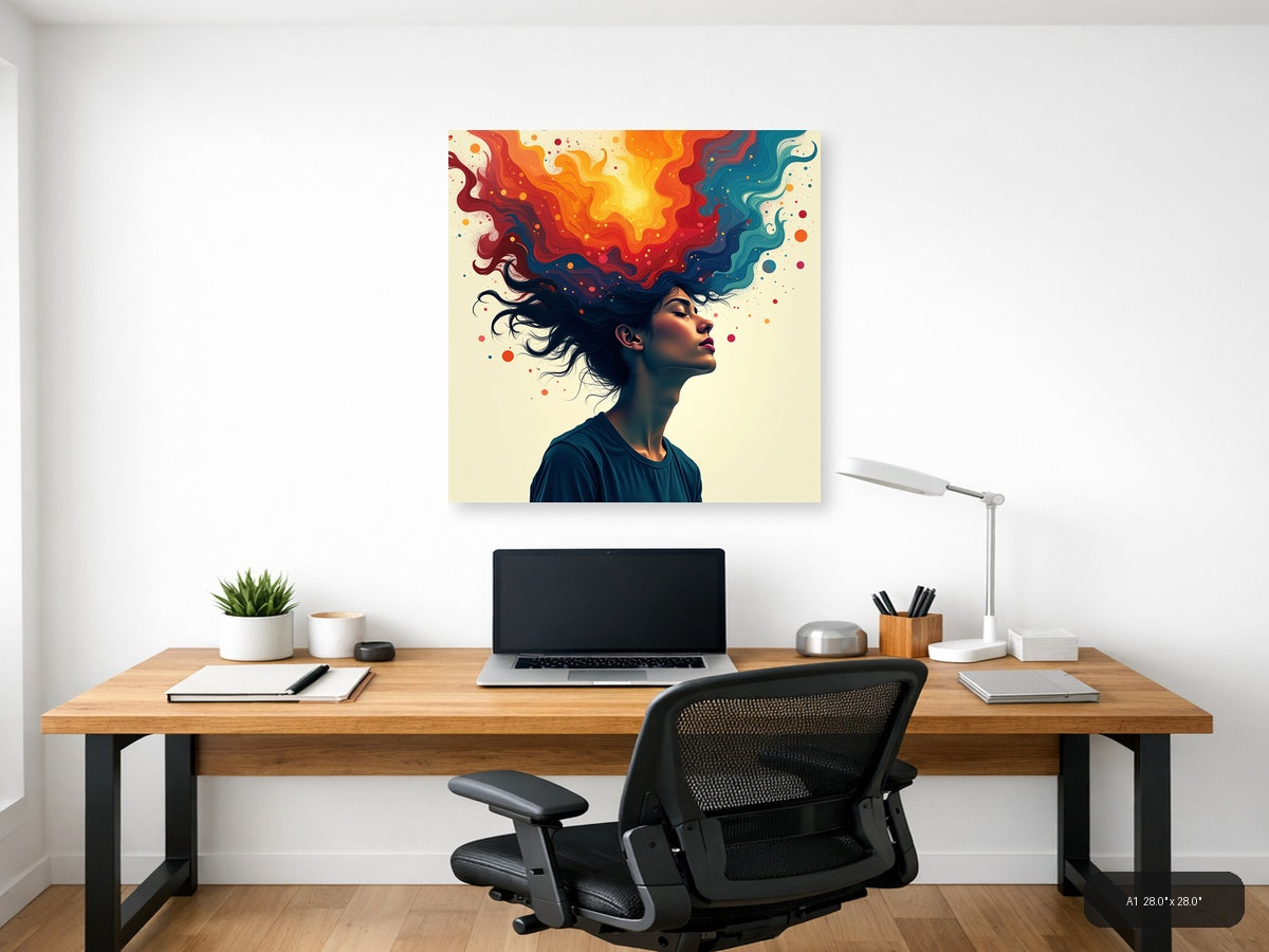 Colorful Mind Abstract Portrait Wall Art — A1 / Office