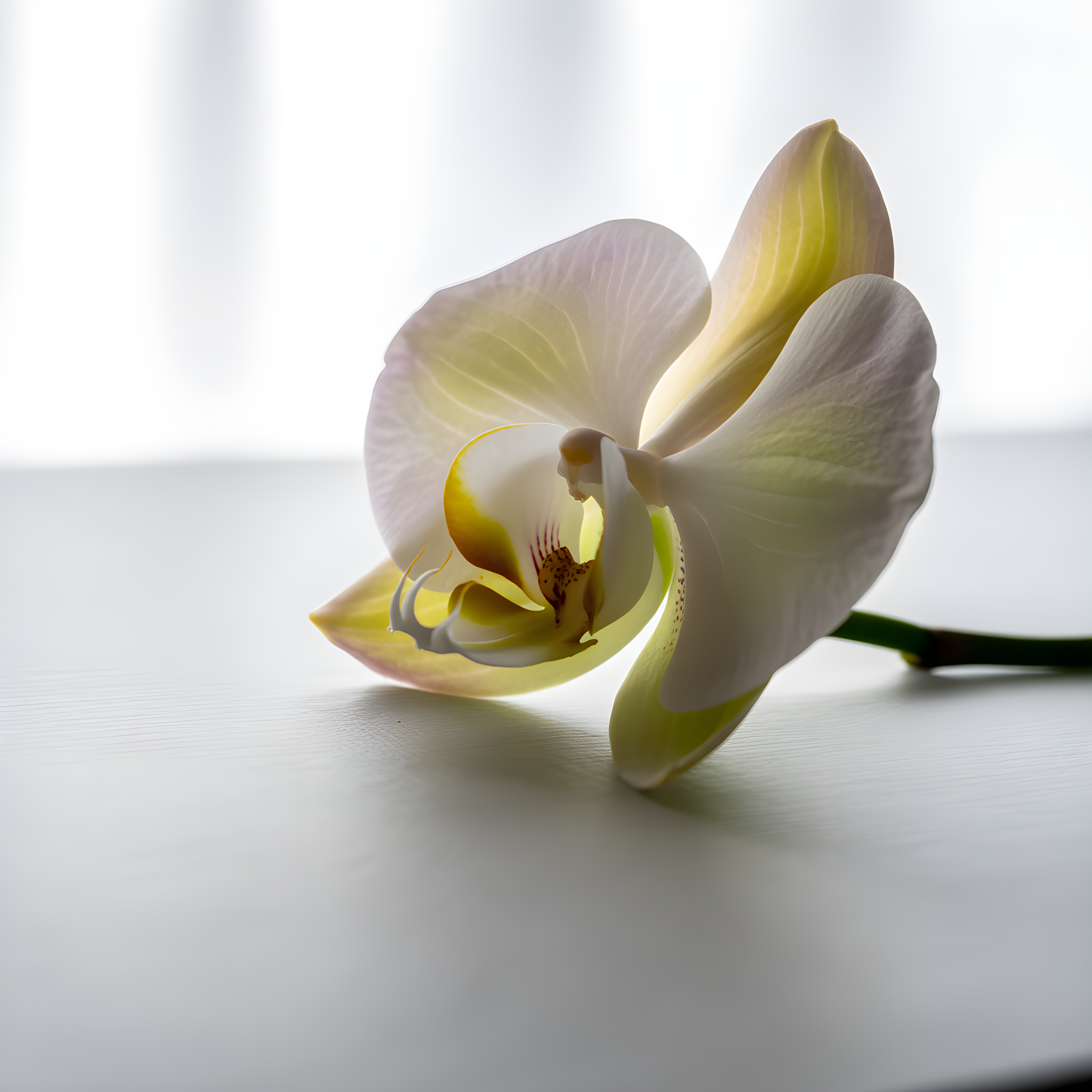 Minimalist Yellow Orchid Flower Wall Art