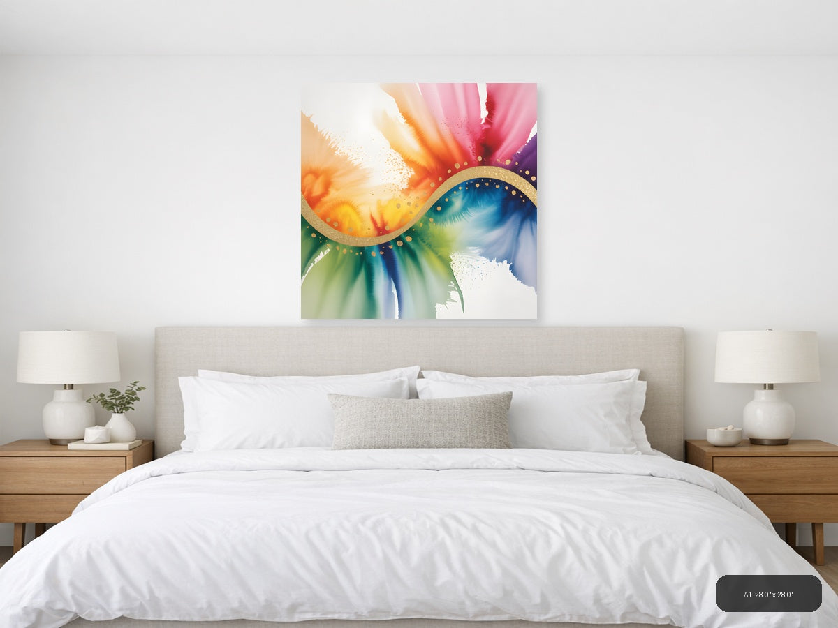 Colorful Watercolor Infinity Symbol Abstract Wall Art — A1 / Bedroom
