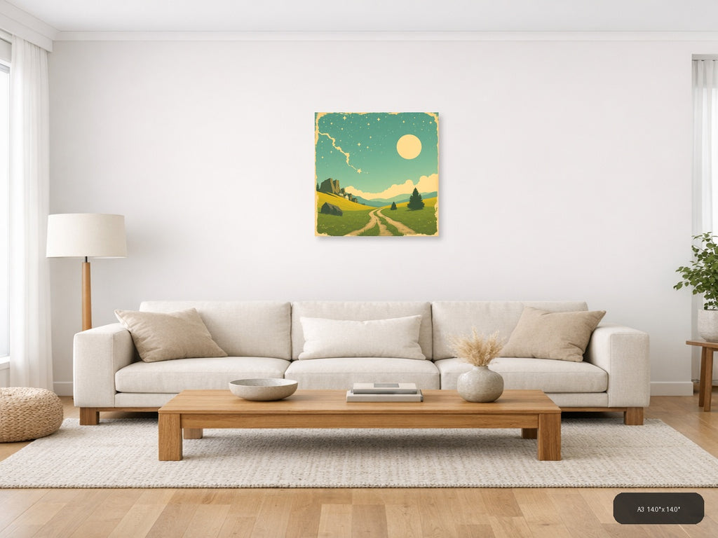 Vintage Countryside Castle Landscape Wall Art — A3 / Living Room