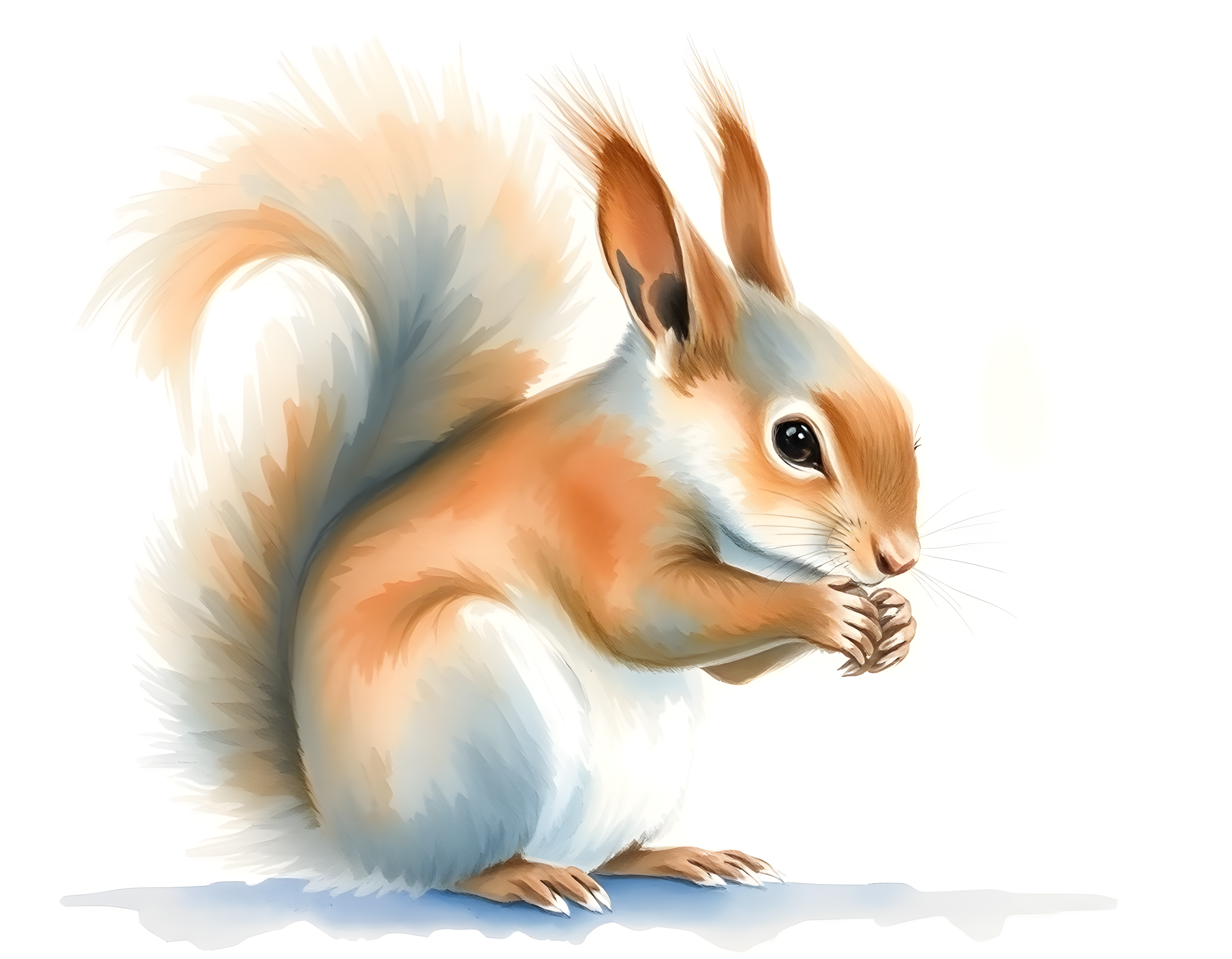 Curious Squirrel Watercolor Portrait Wall Art
